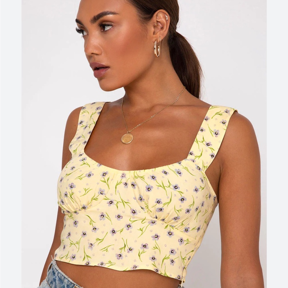 MOTEL ROCKS Gladis Top Wild Flower Lemon Drop S